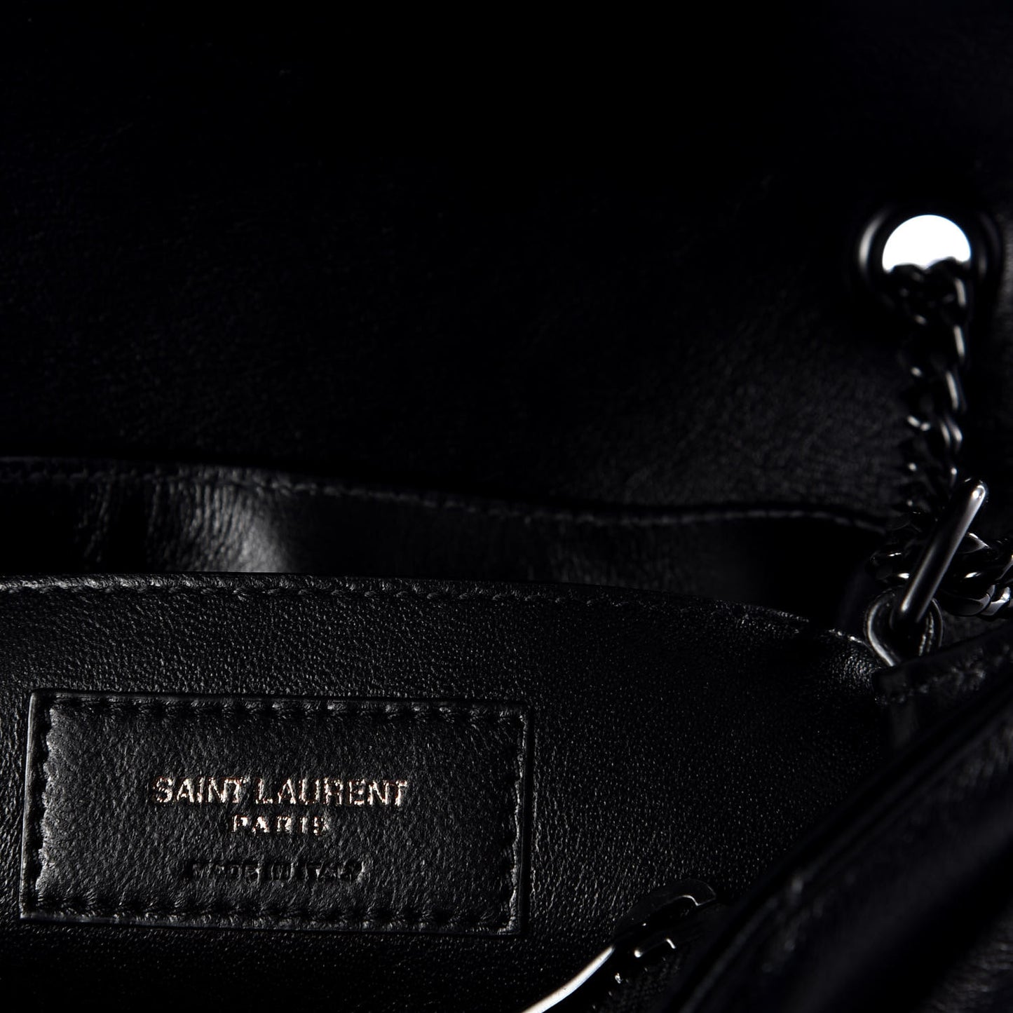Calfskin Y Quilted Monogram Small Loulou Chain Satchel Black
