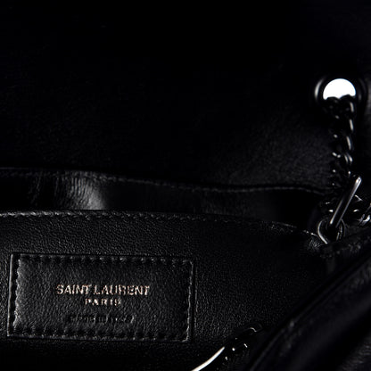 Saint Laurent Calfskin Y Quilted Monogram Small Loulou Chain Satchel Black 8 of 11