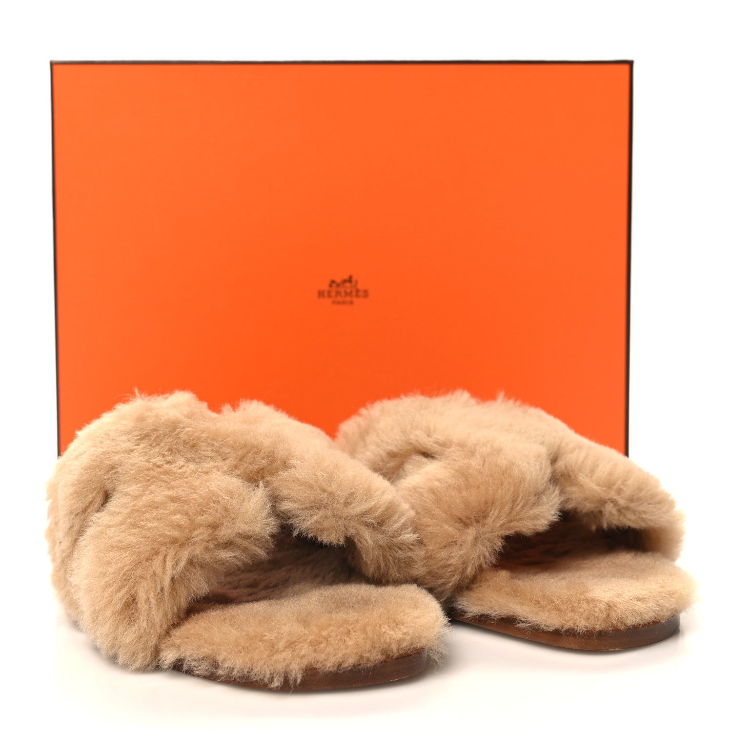 Hermes Woolskin Oran Sandals 39 Beige Argile 8 of 8