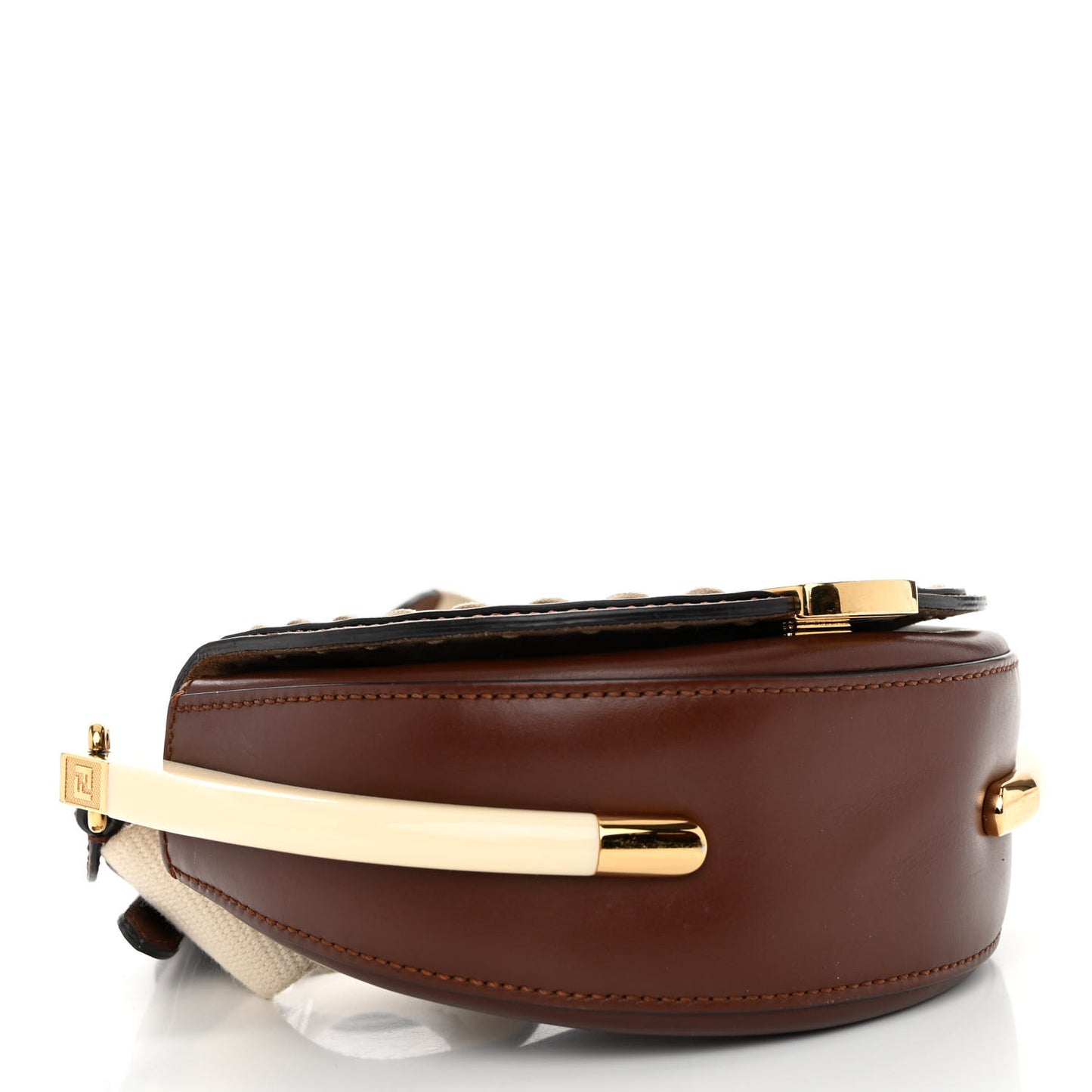 Vitello King Plexiglass Macro Stitchings Moonlight Shoulder Bag Praline