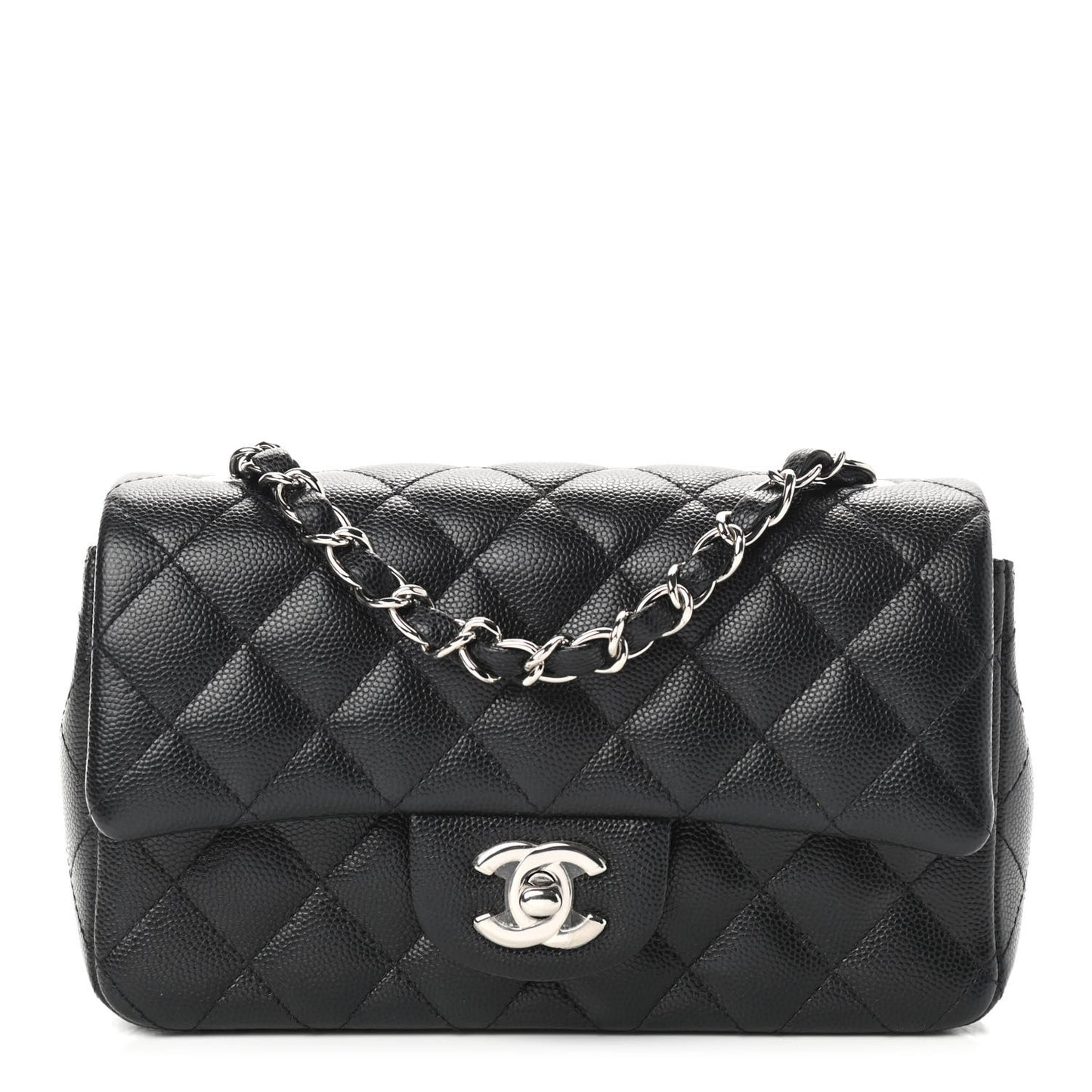Caviar Quilted Mini Rectangular Flap Black