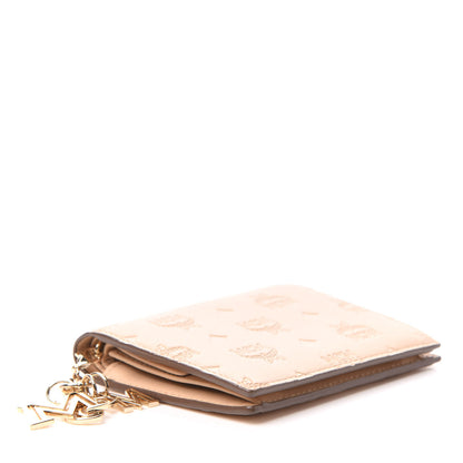 MCM Calfskin Ottomar Monogram Bi-Fold Wallet Beige 4 of 8