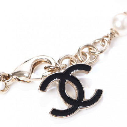 Chanel Lace Pearl Beaded CC Bracelet Black Gold 3 of 5