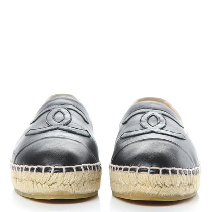 Chanel Lambskin CC Espadrilles 36 Black 2 of 12