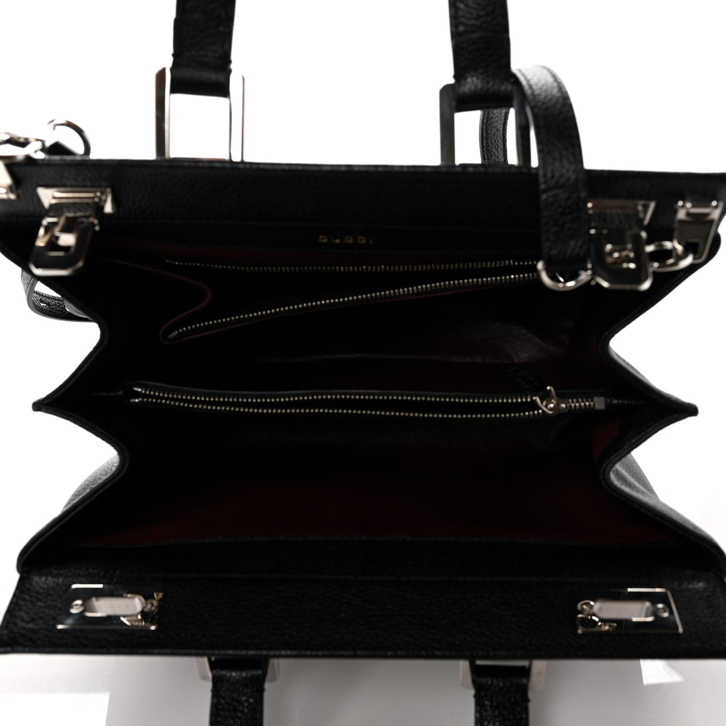 Grainy Calfskin Small Zumi Top Handle Bag Black