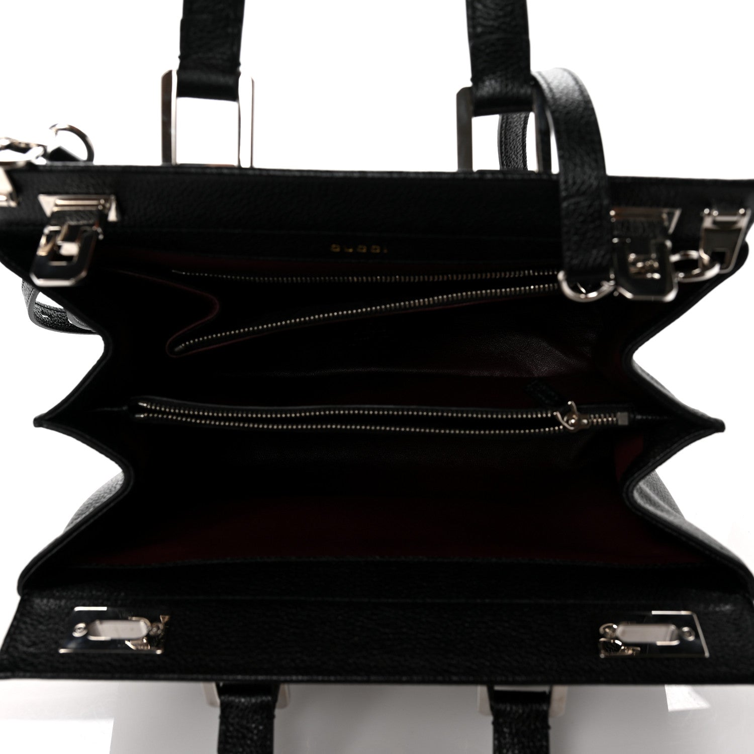 Gucci Grainy Calfskin Small Zumi Top Handle Bag Black 4 of 9