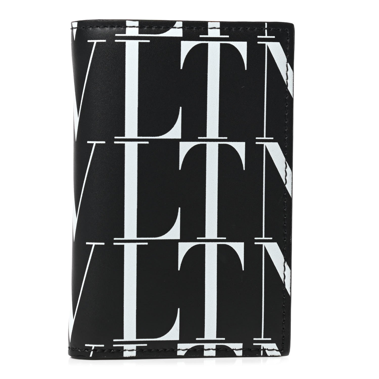 Valentino Garavani Calfskin VLTN Times Card Holder Black White 1 of 6