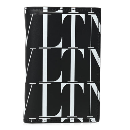 Valentino Garavani Calfskin VLTN Times Card Holder Black White 1 of 6