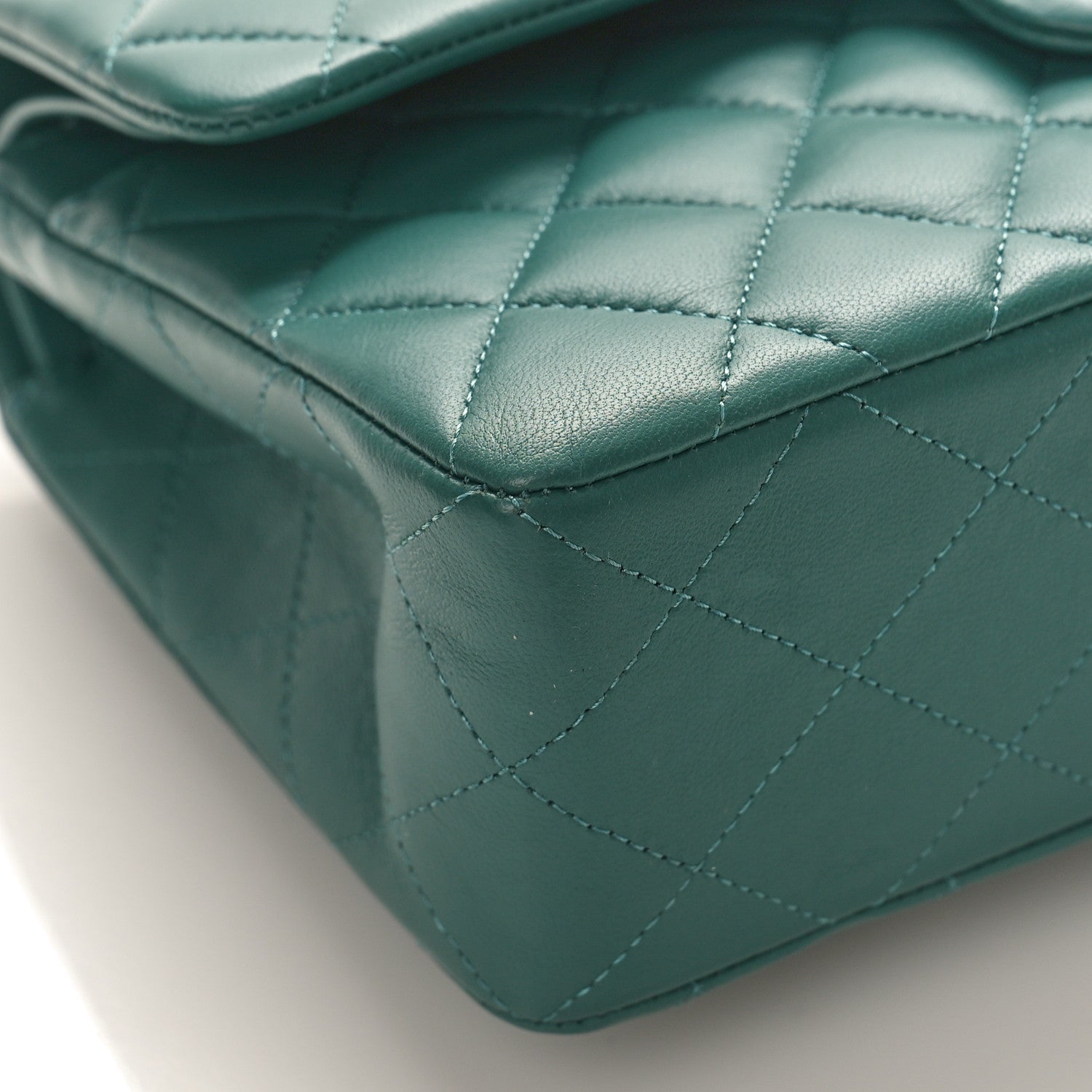Chanel Lambskin Quilted Small Double Flap Green 8 of 9