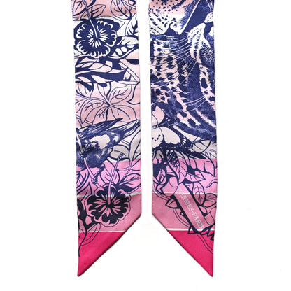 Hermes Silk Jungle Love Rainbow Twilly Rose Vif Encre White 5 of 6