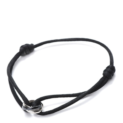 Cartier 18K White Gold Ceramic Trinity Cord Bracelet Black 2 of 14