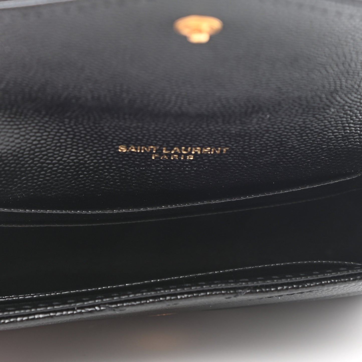 Grain De Poudre Matelasse Chevron Small Monogram Envelope Wallet Black