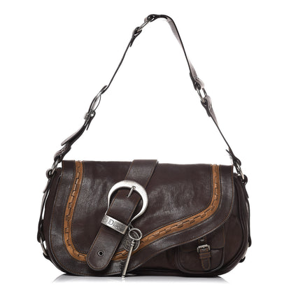 Christian Dior Calfskin Gaucho Double Saddle Bag Brown 1 of 13