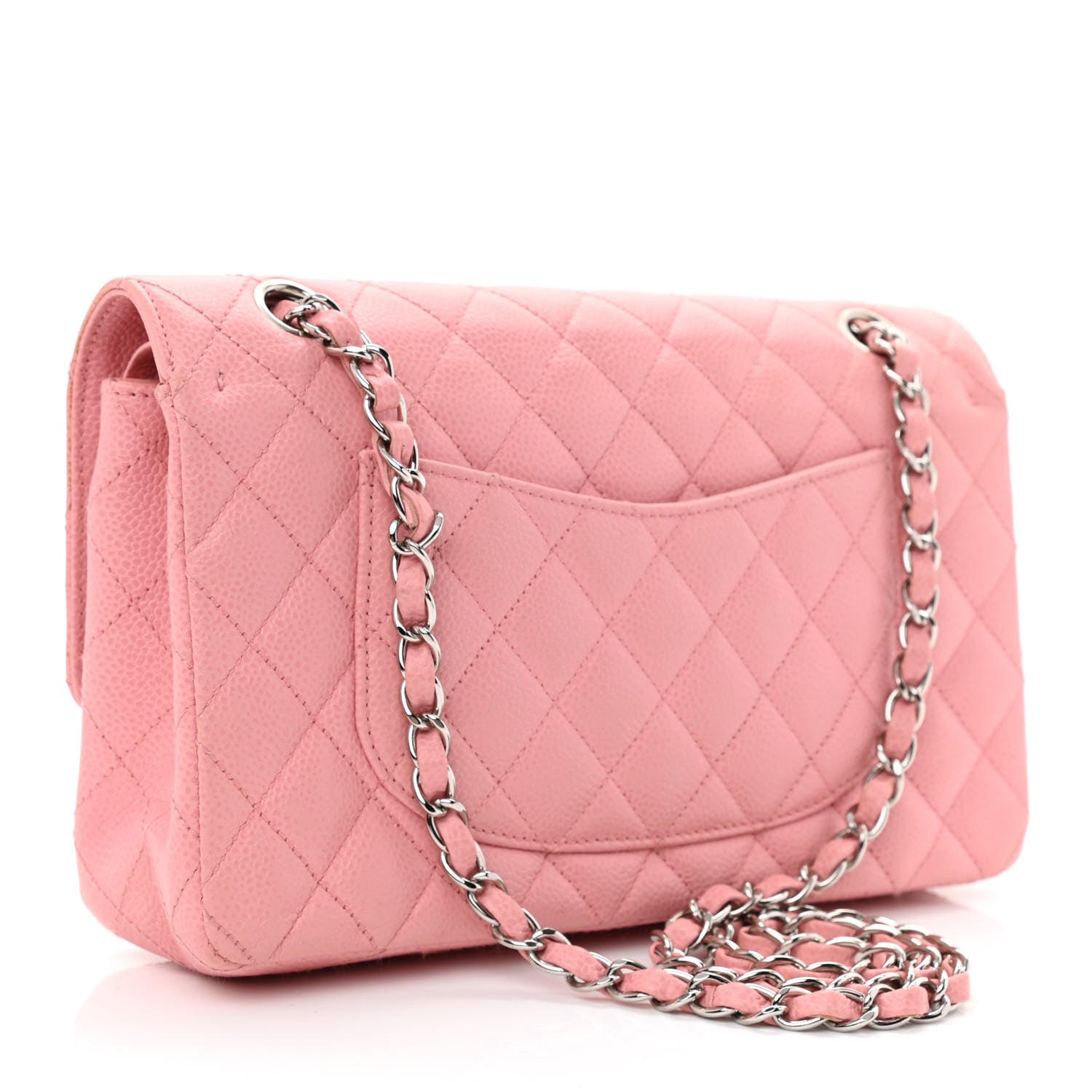 Chanel Caviar Quilted Medium Double Flap Pink 2 of 11