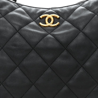 Chanel Lambskin Quilted Maxi Hobo Black 10 of 12