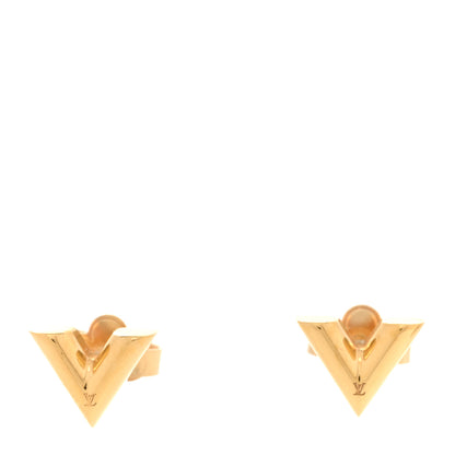 Louis Vuitton Brass Essential V Stud Earrings Gold 1 of 5