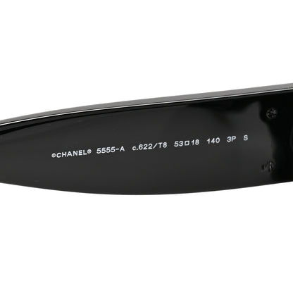 Chanel Acetate CC Square Sunglasses 5555 Black 5 of 7