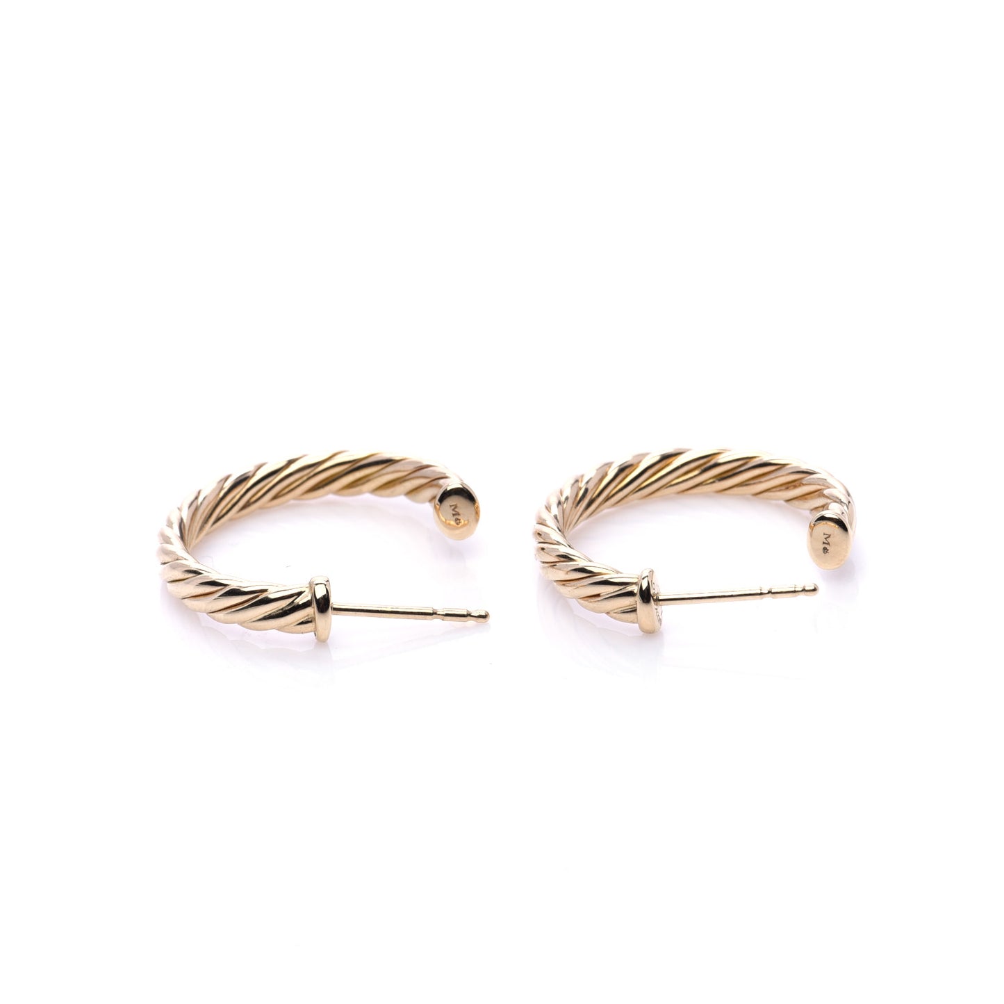 18K Yellow Gold Sculpted Cable Hoop Earrings