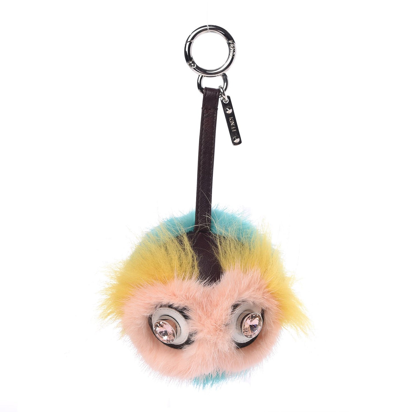 Shiny Nappa Mink Fox Fur Crystal QuTweet Dazzling Bag Bug Charm Bordeaux Seashell Multicolor