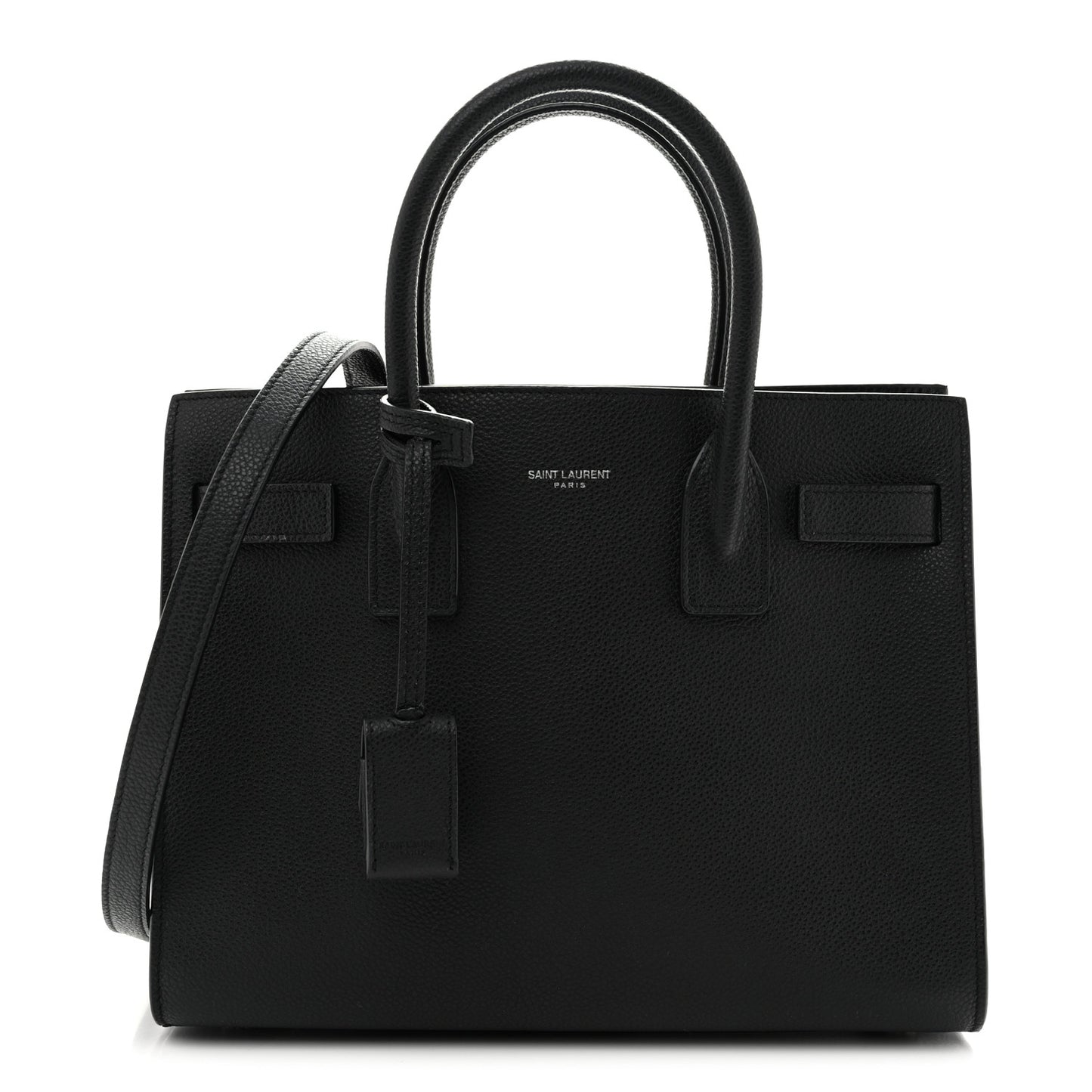 Grained Calfskin Baby Sac De Jour Black