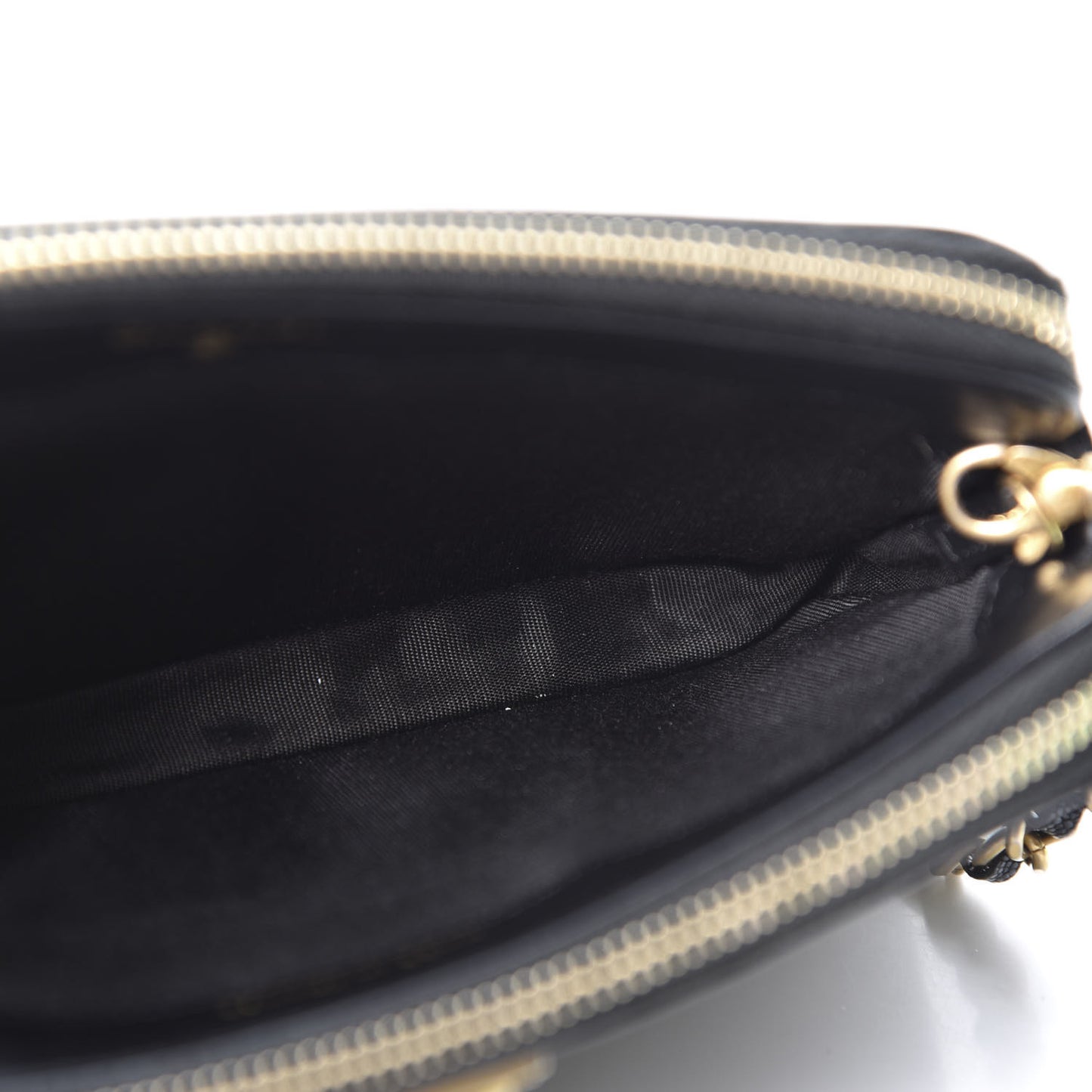 Caviar Chevron Small Boy Clutch With Chain Black