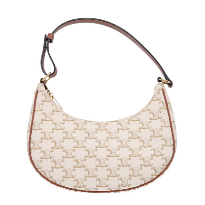 Celine Canvas Calfskin Ava Triomphe Shoulder Bag White 1 of 10