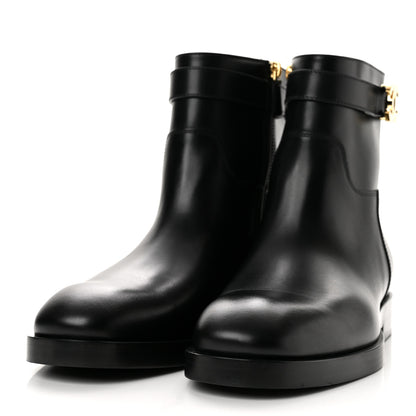 Chanel Calfskin CC Buckle Ankle Boots 41 Black 4 of 10