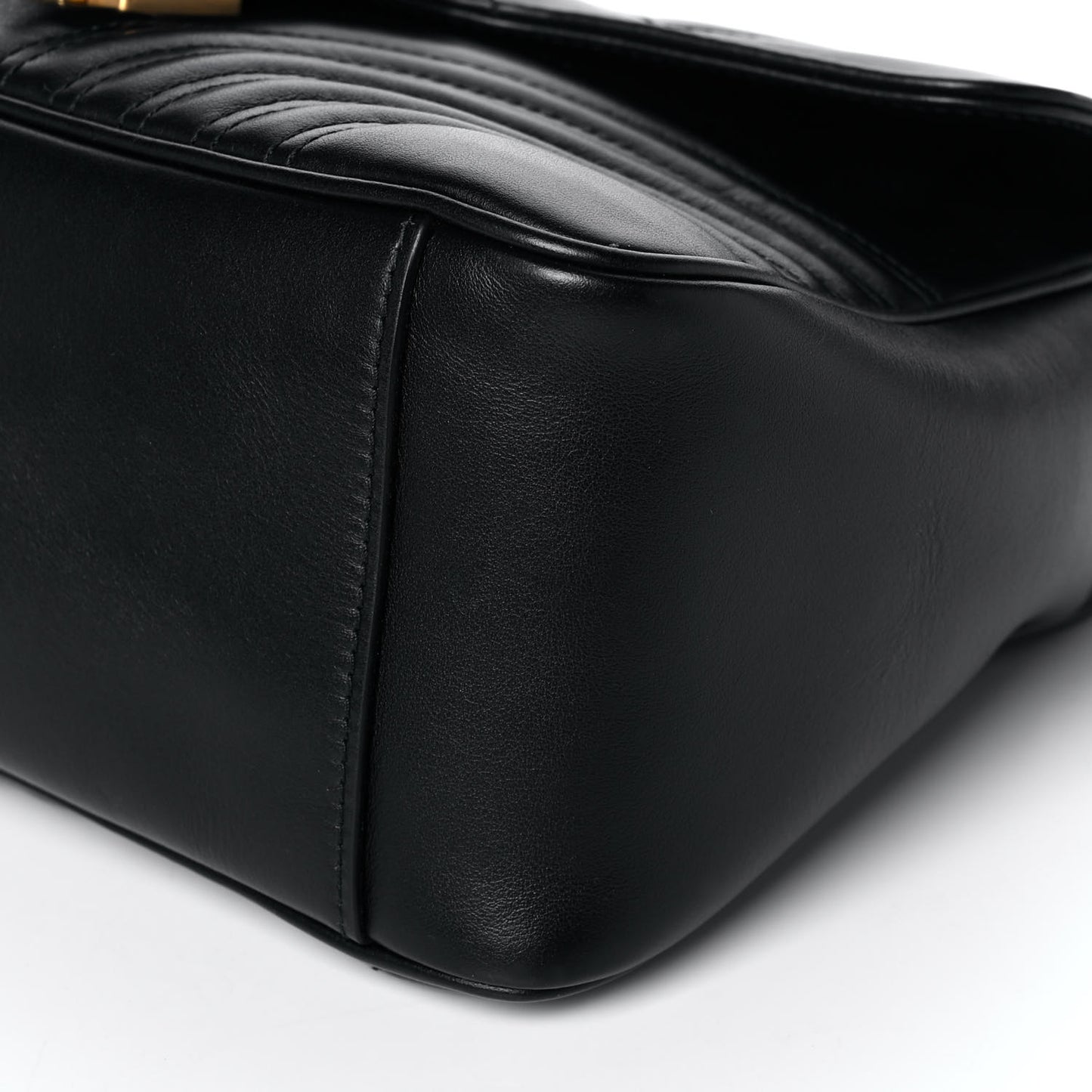 Calfskin Matelasse Small GG Marmont Top Handle Shoulder Bag Black