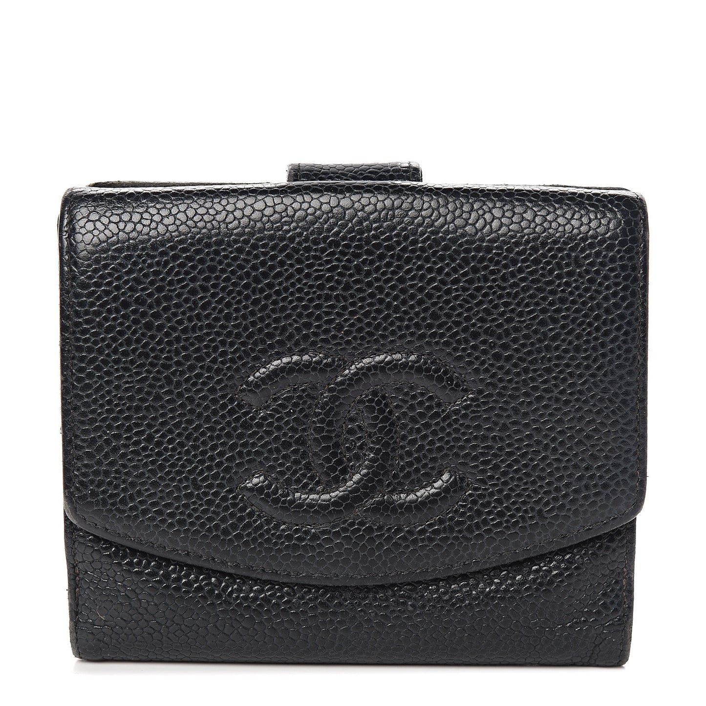 Caviar Timeless CC Compact French Wallet Black