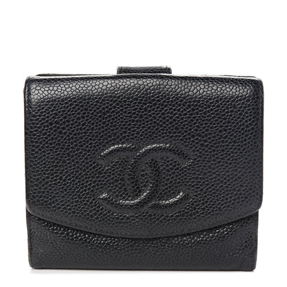 Chanel Caviar Timeless CC Compact French Wallet Black 1 of 14