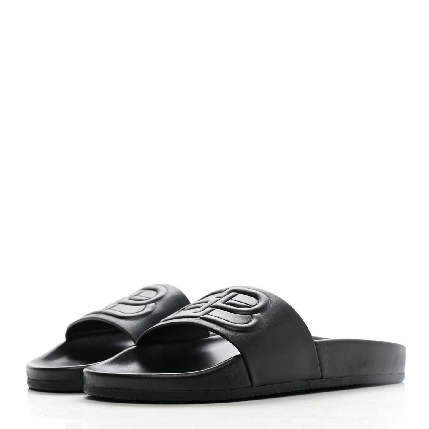 Nappa Pool Slide Sandals 36 Black