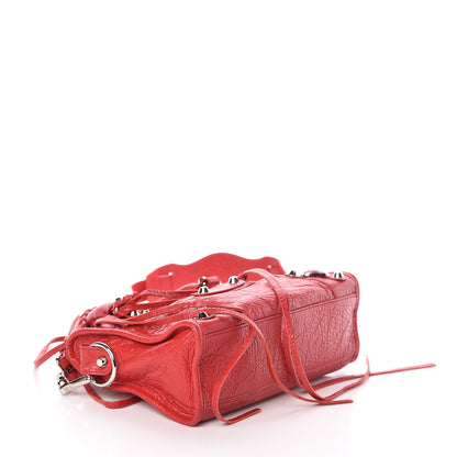 Balenciaga Agneau Classic Silver Hardware Mini City Logo Strap Red Black 4 of 8