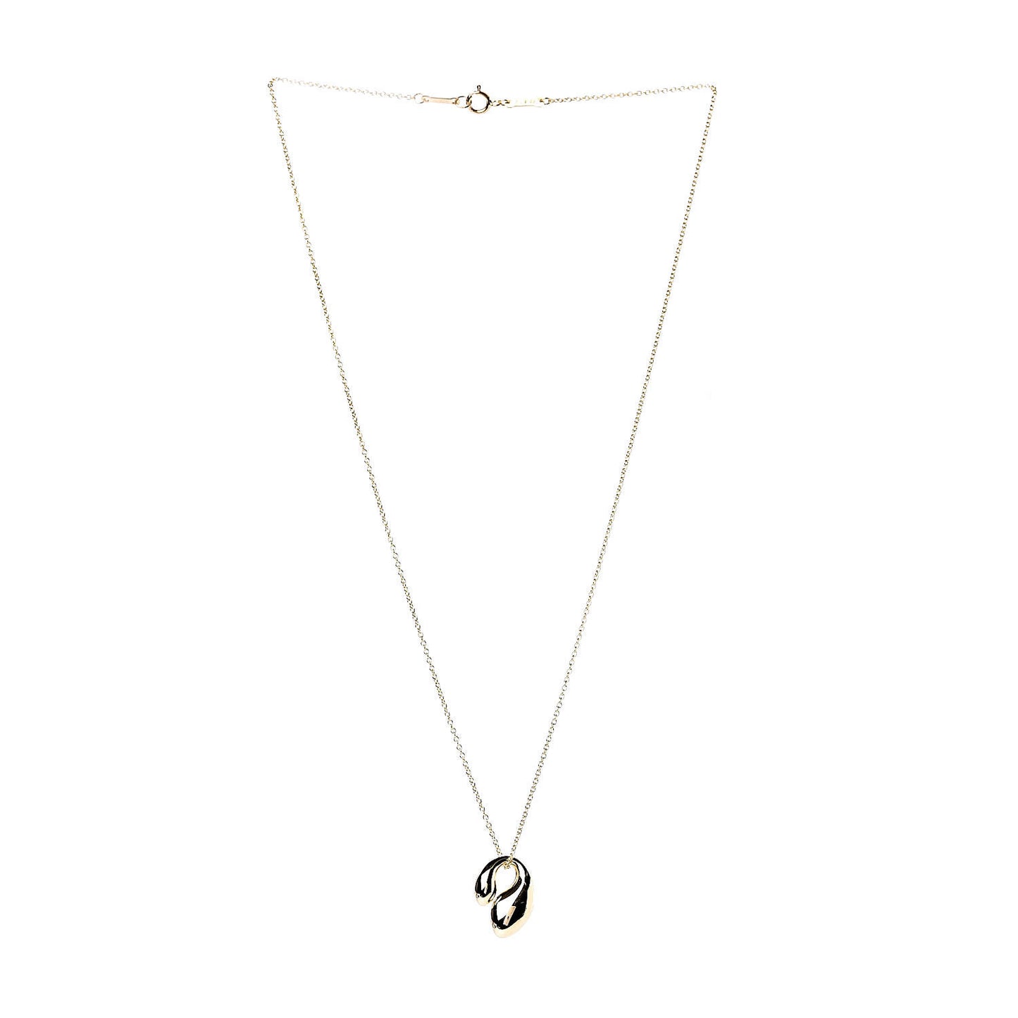 18K Yellow Gold Elsa Peretti Double Teardrop Pendant Necklace