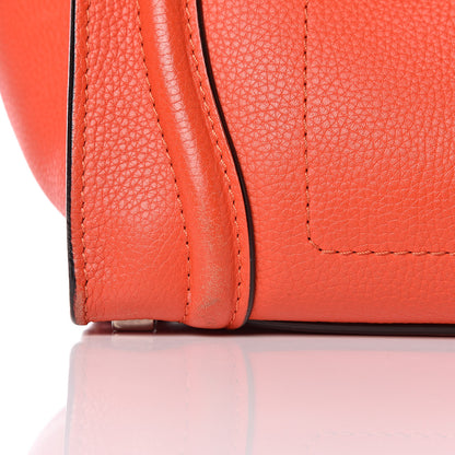 Celine Drummed Calfskin Micro Luggage Vermillion 16 of 18
