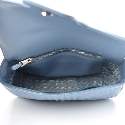 Prada Soft Calfskin Impunture Diagramme Medium Chain Flap Shoulder Bag Astrale 5 of 8