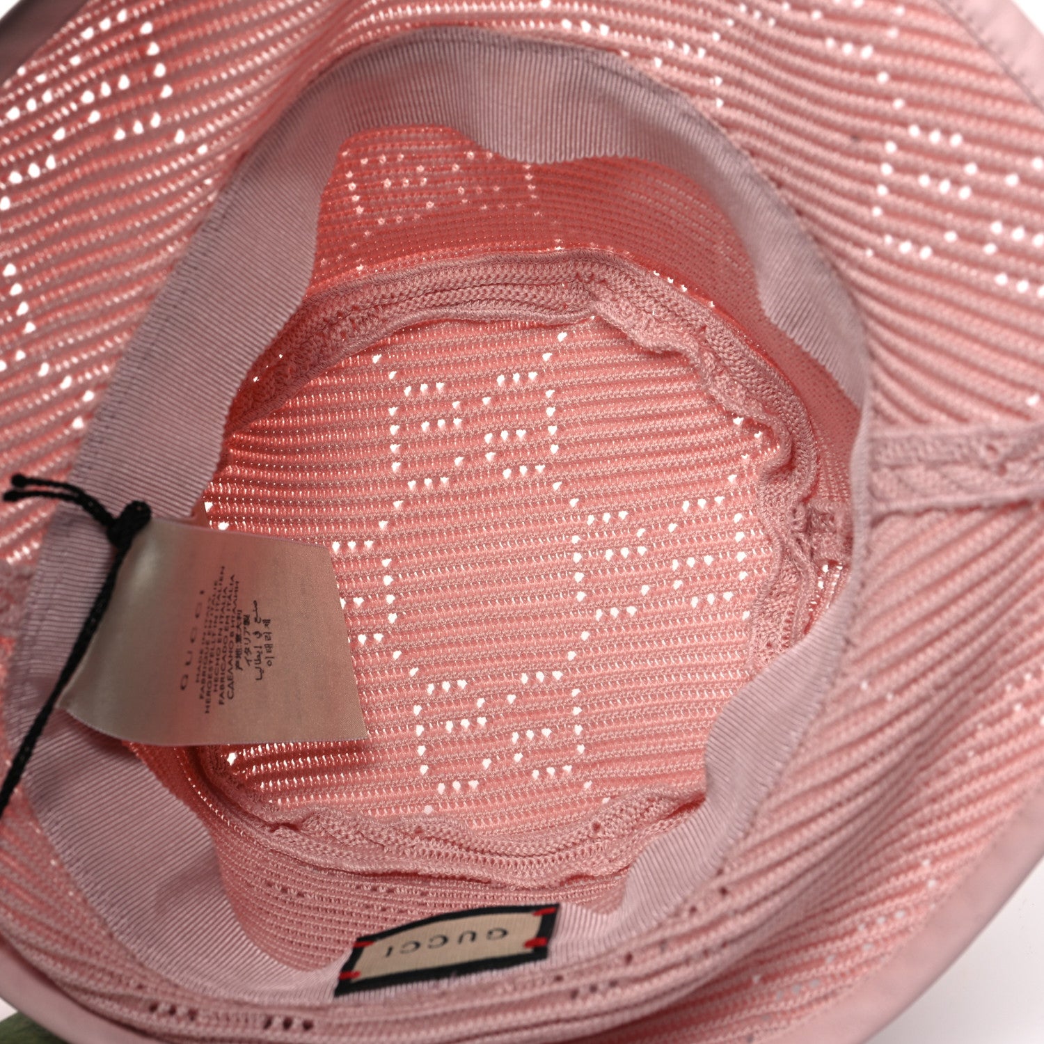 Gucci Cotton Crochet GG Monogram Bucket Hat M Pink 7 of 9