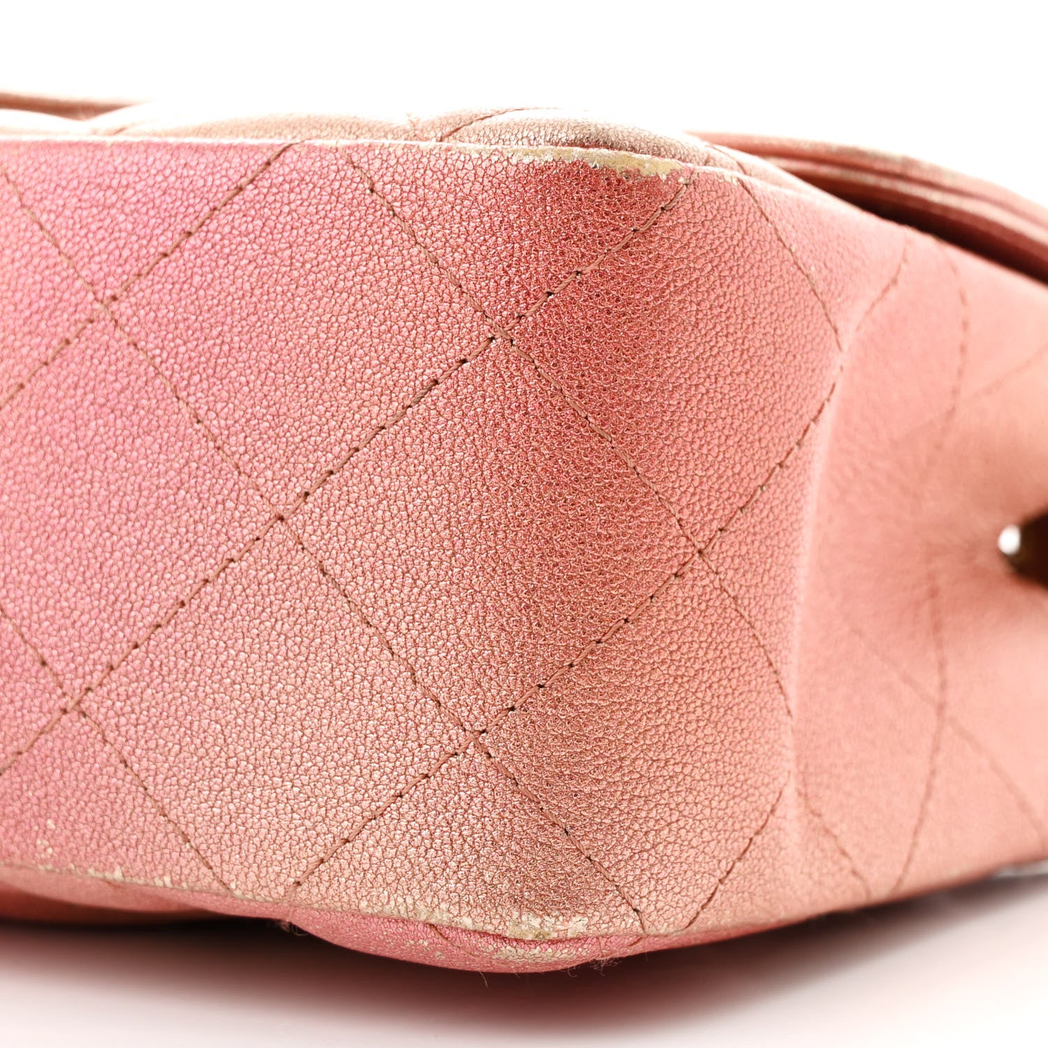 Chanel Metallic Lambskin Quilted Ombre Mini Rectangular Flap Pink 10 of 13