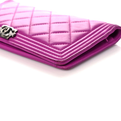 Chanel Lambskin Quilted Boy Yen Wallet Pink 10 of 22