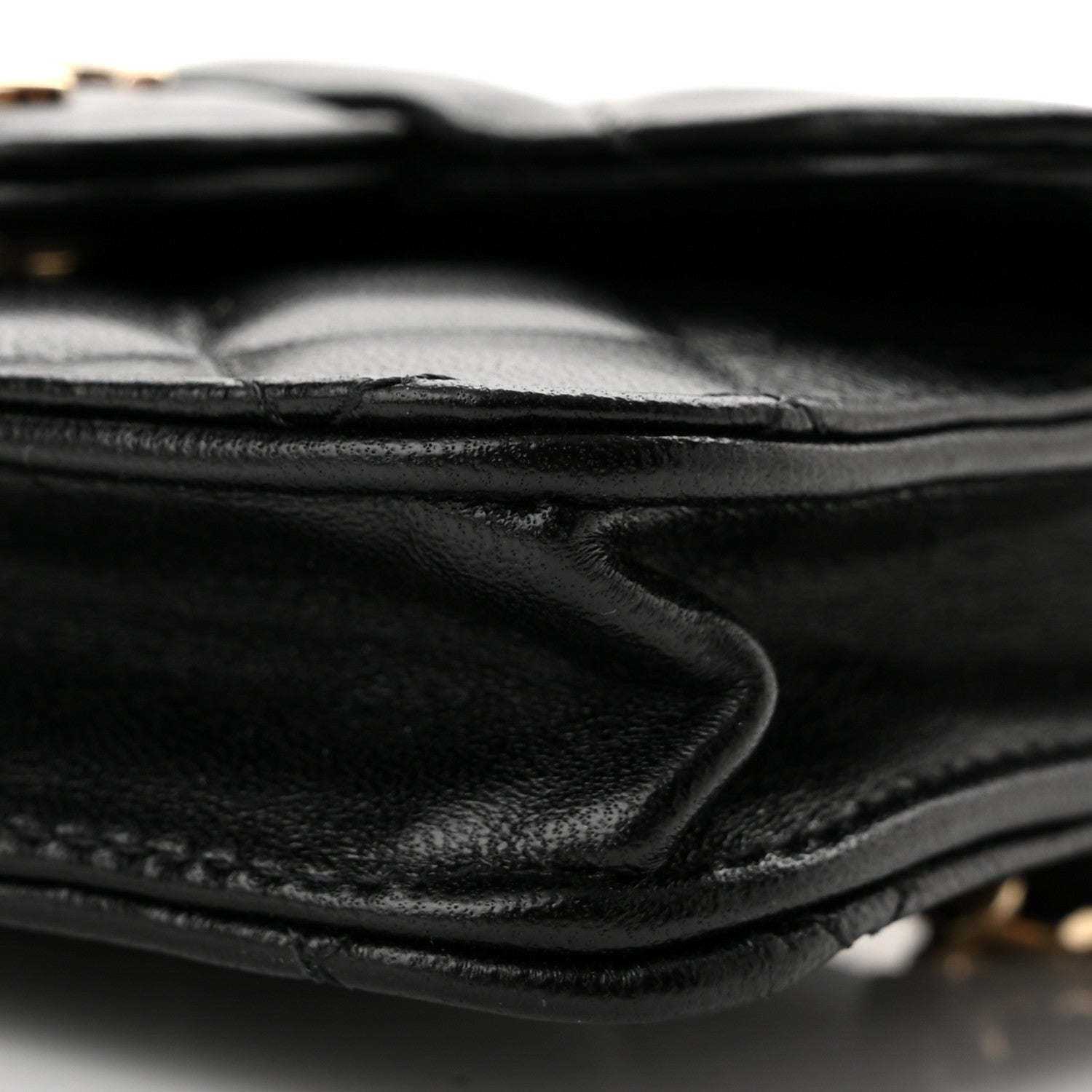 Chanel Lambskin Quilted Top Handle Flap Coin Purse With Chain Black 11 of 13