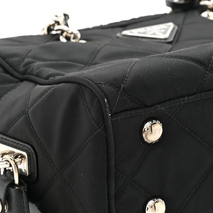 Prada Nylon Tessuto Impuntu Quilted Shoulder Bag Black 9 of 12
