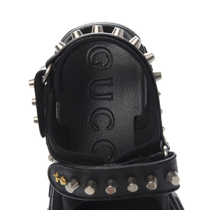Gucci Nappa Mesh Studded Mens Aguru Sandals 9 Black 6 of 8