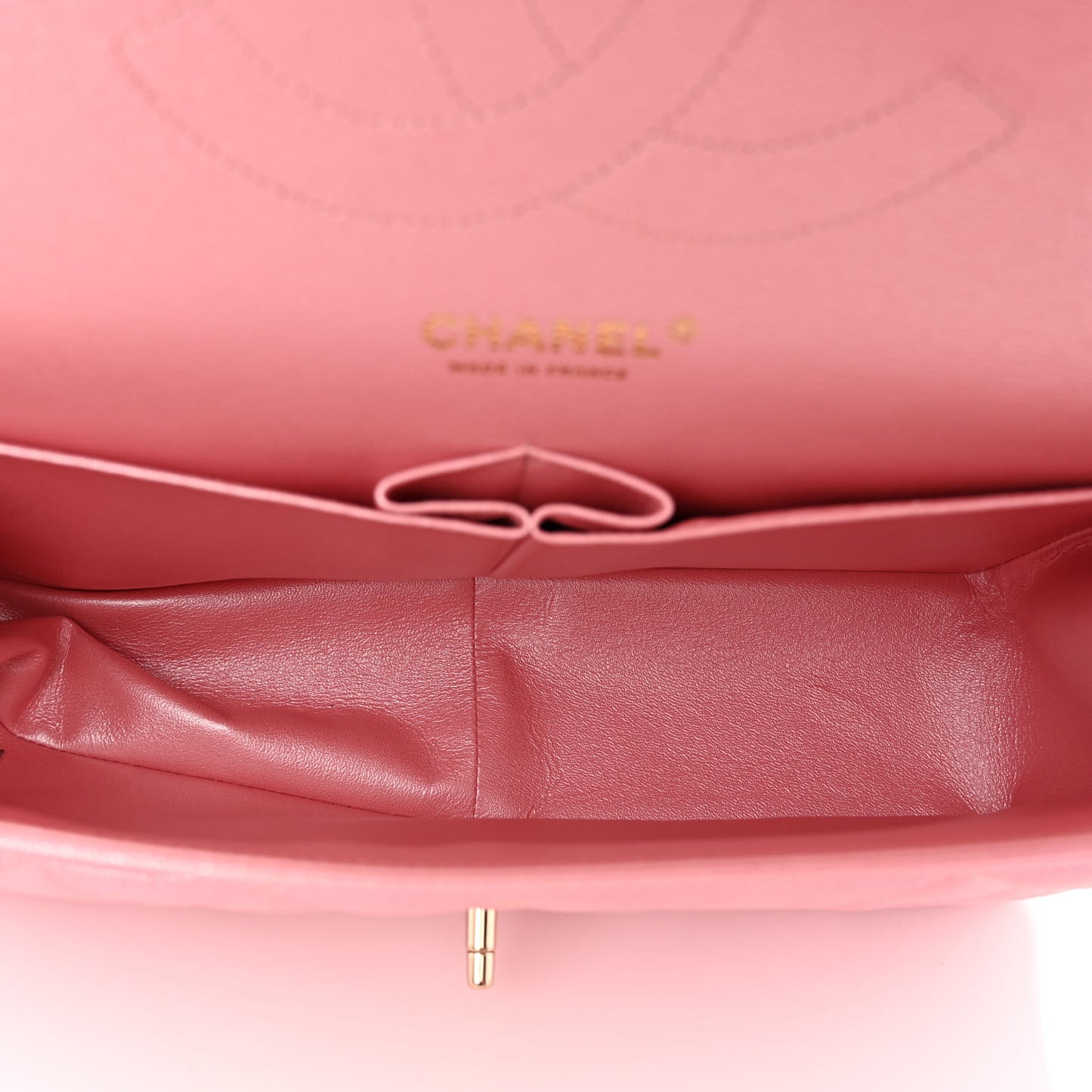 Iridescent Caviar Quilted Jumbo Double Flap Rose Pink