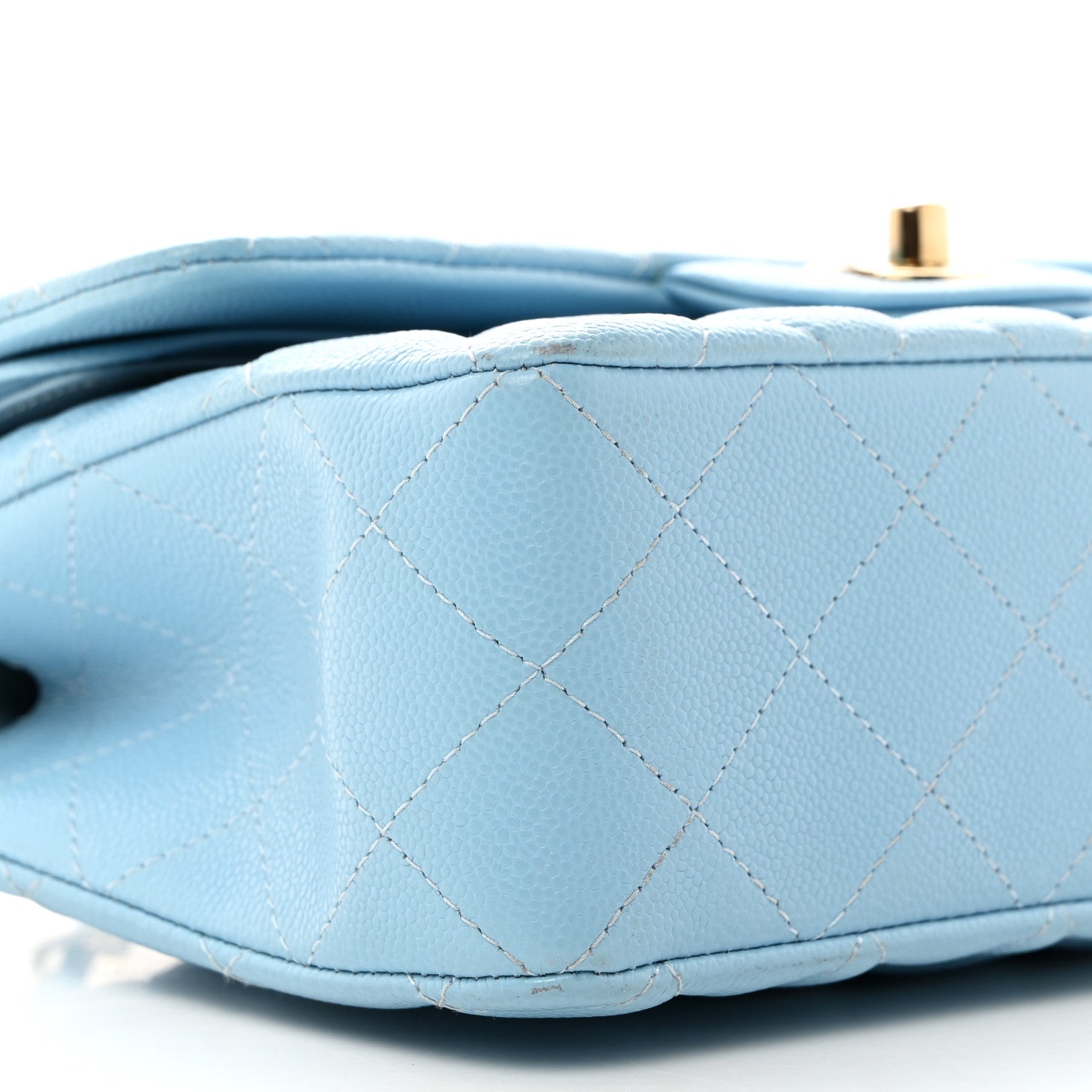 Chanel Caviar Quilted Small Double Flap Light Blue 9 of 10
