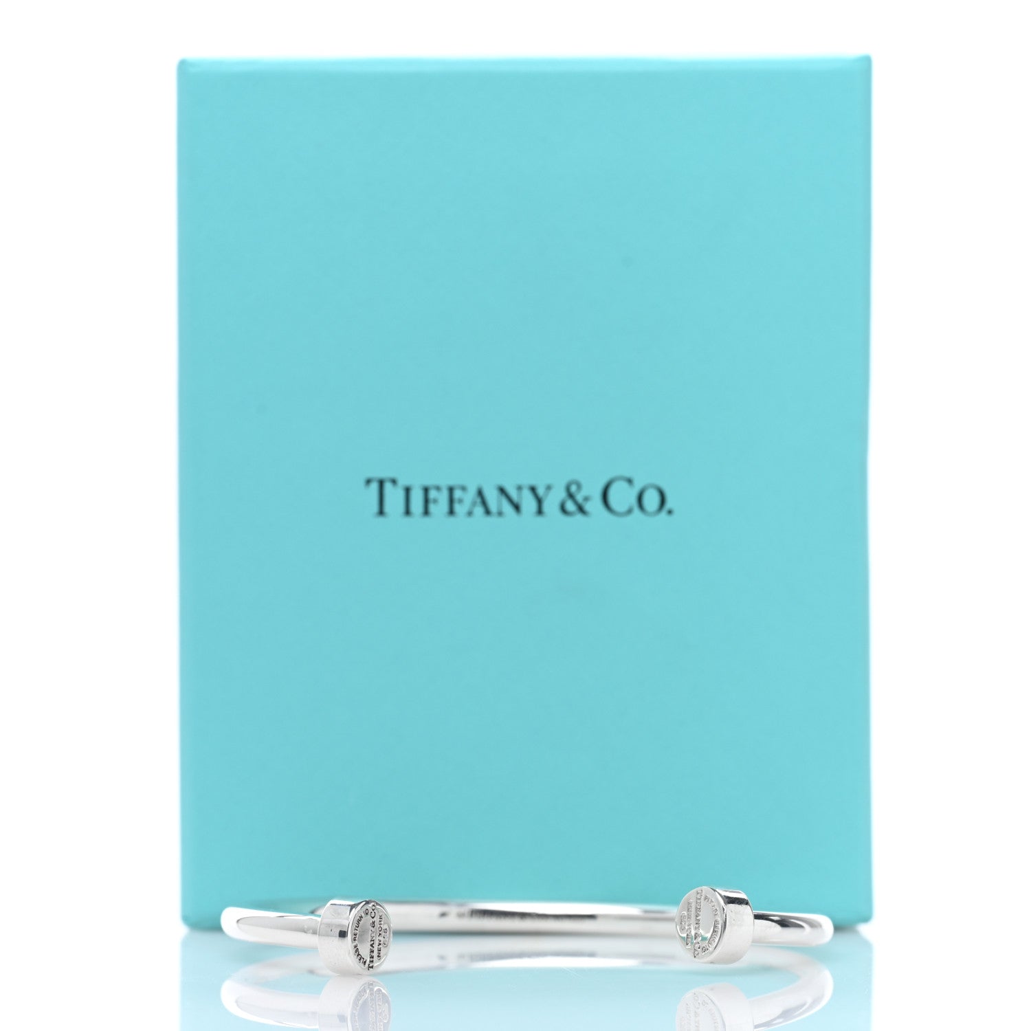 Tiffany Sterling Silver Return to Tiffany Narrow Circle Edge Cuff Bracelet 4 of 4