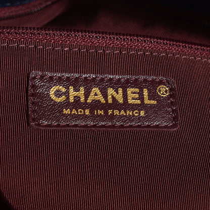 Chanel Sheepskin Quilted Mademoiselle Vintage Shopping Tote Blue 6 of 7