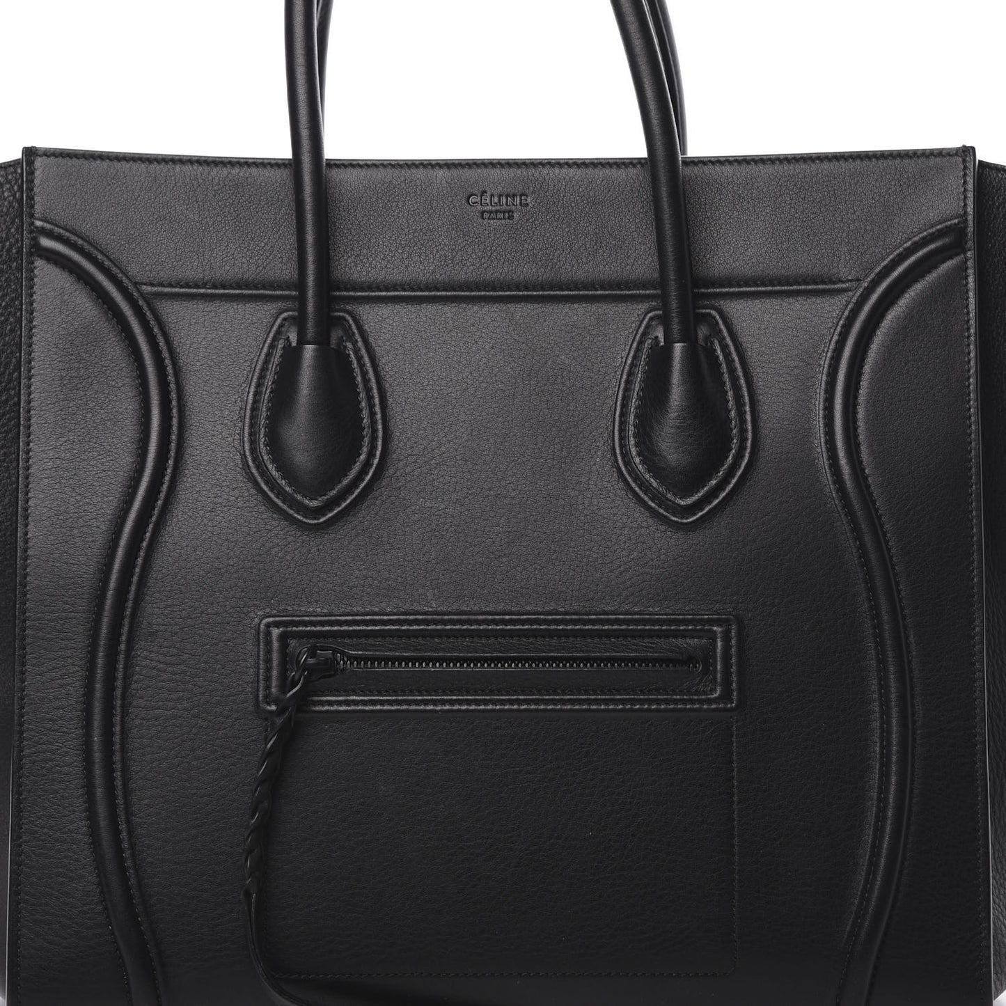 Supple Calfskin Large Phantom Luggage Black