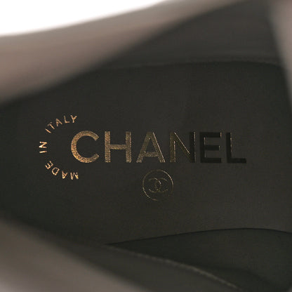 Chanel Calfskin CC Logo Mid Calf Boots Light Grey Black 8 of 19