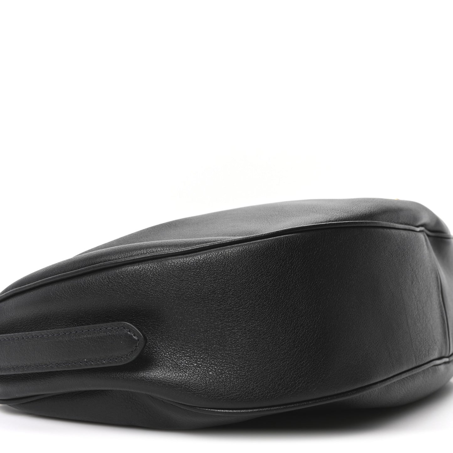 Soft Grain Calfskin Large Demi-Lune Shoulder Bag Black