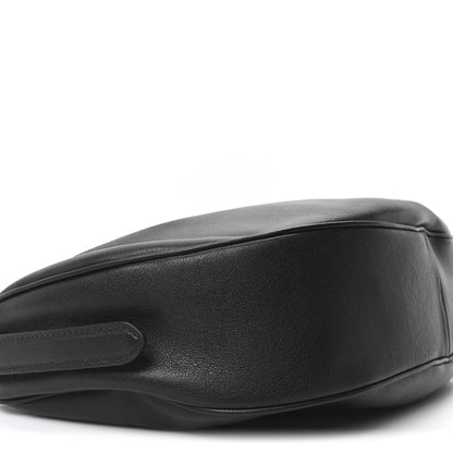 Prada Soft Grain Calfskin Large Demi-Lune Shoulder Bag Black 9 of 10