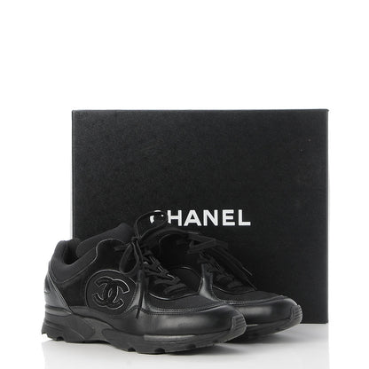 Chanel Suede Calfskin CC Sneakers 38 Black 8 of 8